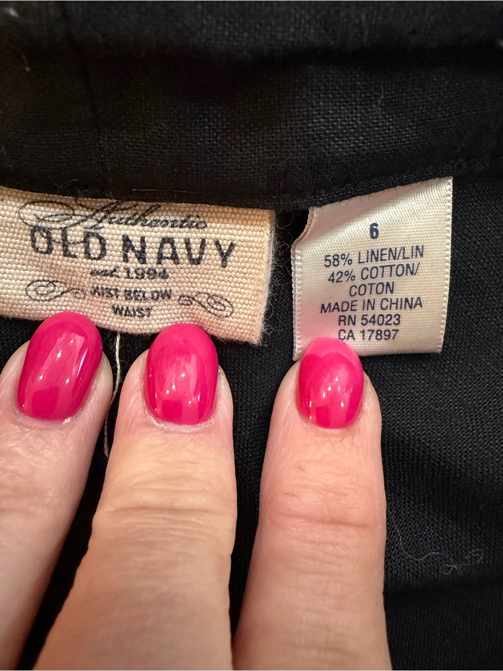 Old Navy Classic Black Linen Blend A-Line Skirt - Picture 3 of 3